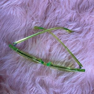 Lime green transparent cat eye sunglasses